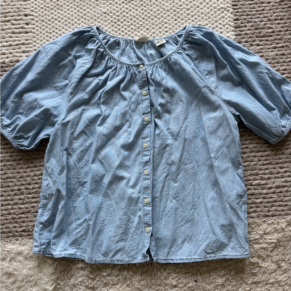 Levi’s Light Blue Denim Button-Up Blouse